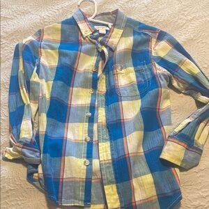 Cat & Jack Blue and Yellow Plaid Button Down Shirt